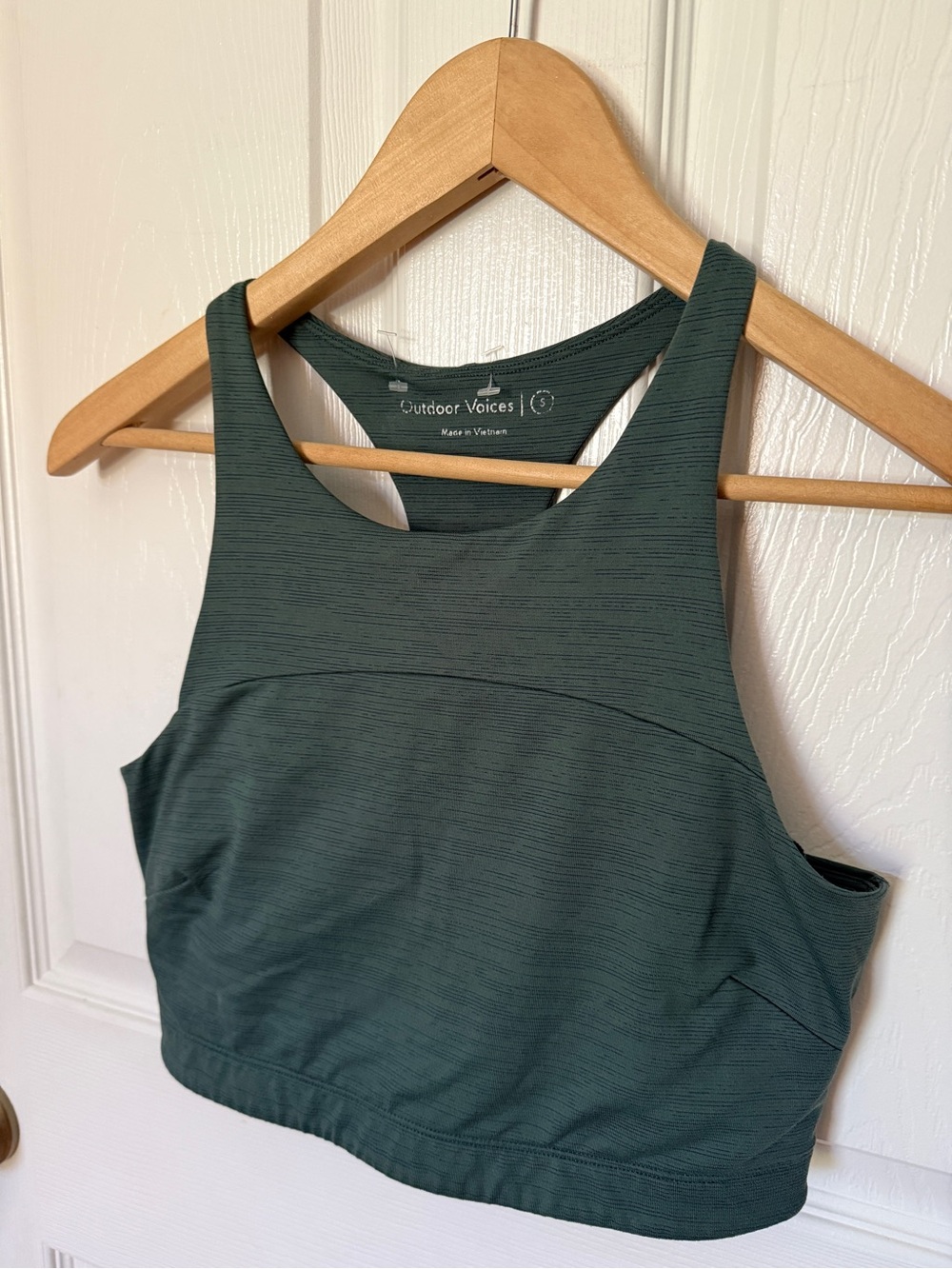 Outdoor Voices Heathered Forrest Green Longline Sports Bra Tank / Size S